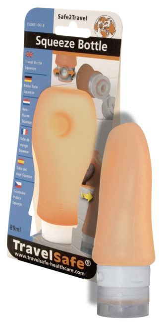 Travelsafe Squeeze Bottle 89 ml siliconen reisflesje - oranje