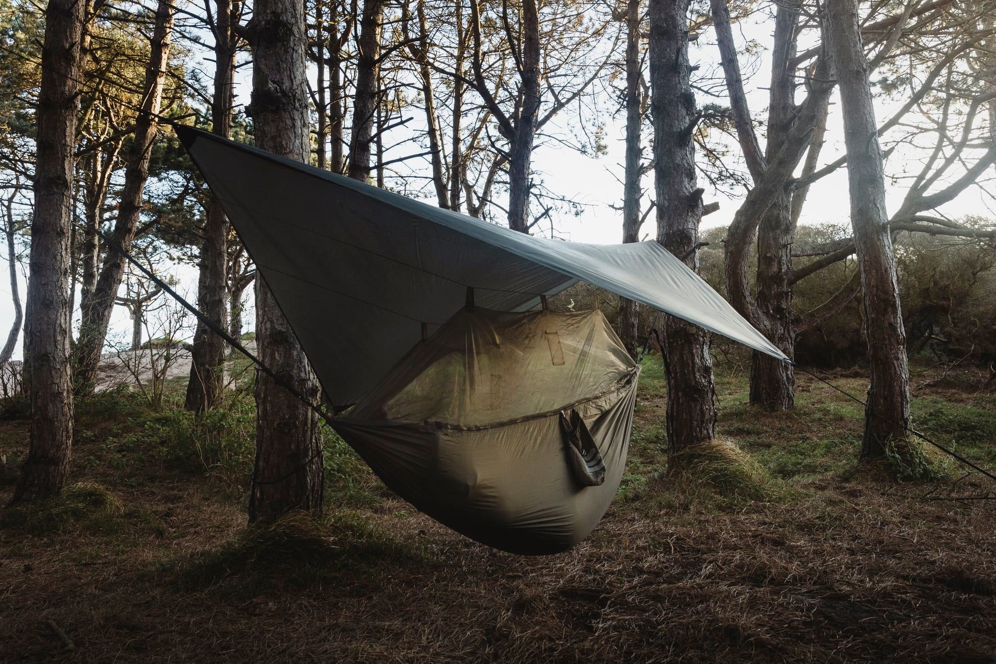 Highlander Crusader - trekking hangmat met tarp en mosquitonet - olive groen