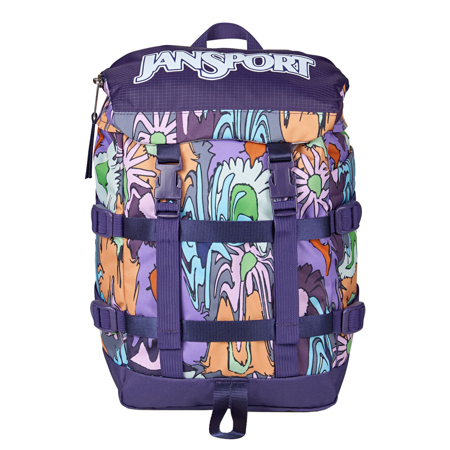 JanSport Mini Skip Pack melted blooms yellow rugzak
